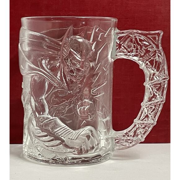 Vintage Batman Forever McDonalds‎ 1995 Embossed Glass Mug DC Comics - Picture 1 of 5